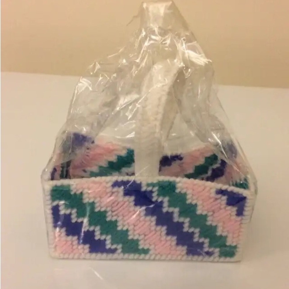 New Storage Basket Gift Pink Green Blue Stripes for Office, Bathroom, Home Decor